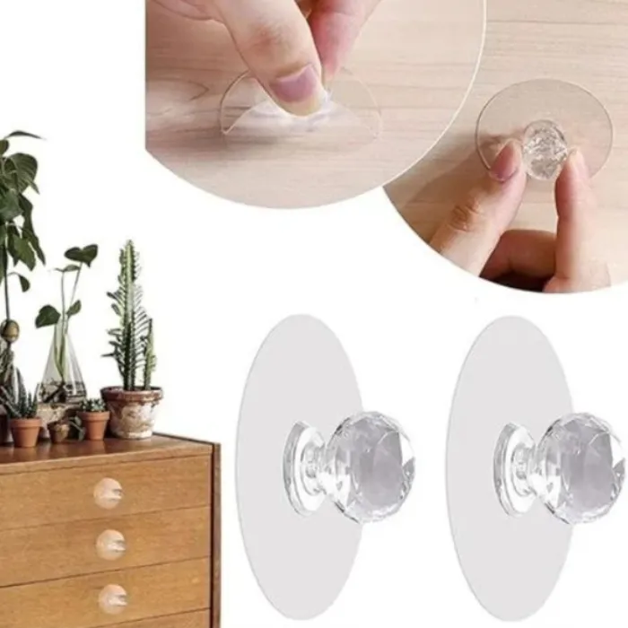 10 Pcs Diamond Crystal Self-Adhesive Hooks – Stylish Wall Hooks for Home Organization, Kitchen, Bathroom & Decor