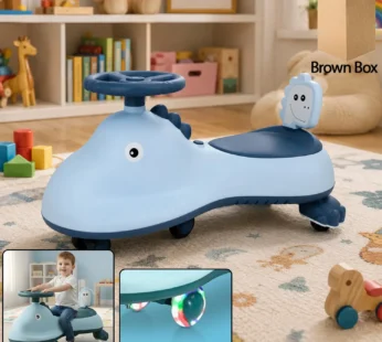 Kids Swing Car Ride On Toy with Music, Blue Shark Design Magic Twist Car (1 Pc)