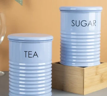 Tea & Sugar Jar – Set Of 2 (Blue, Each 900 mL)