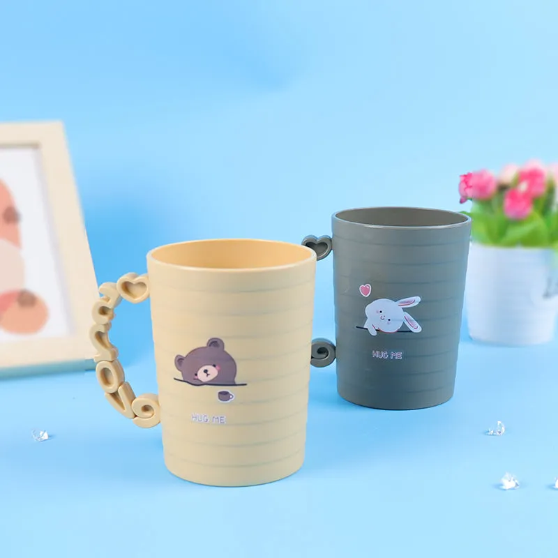 Premium Creative Handle Printed Cup – Multipurpose Coffee & Toothbrush Holder (Random color-Pack of 1) - Buy Online at Alikart