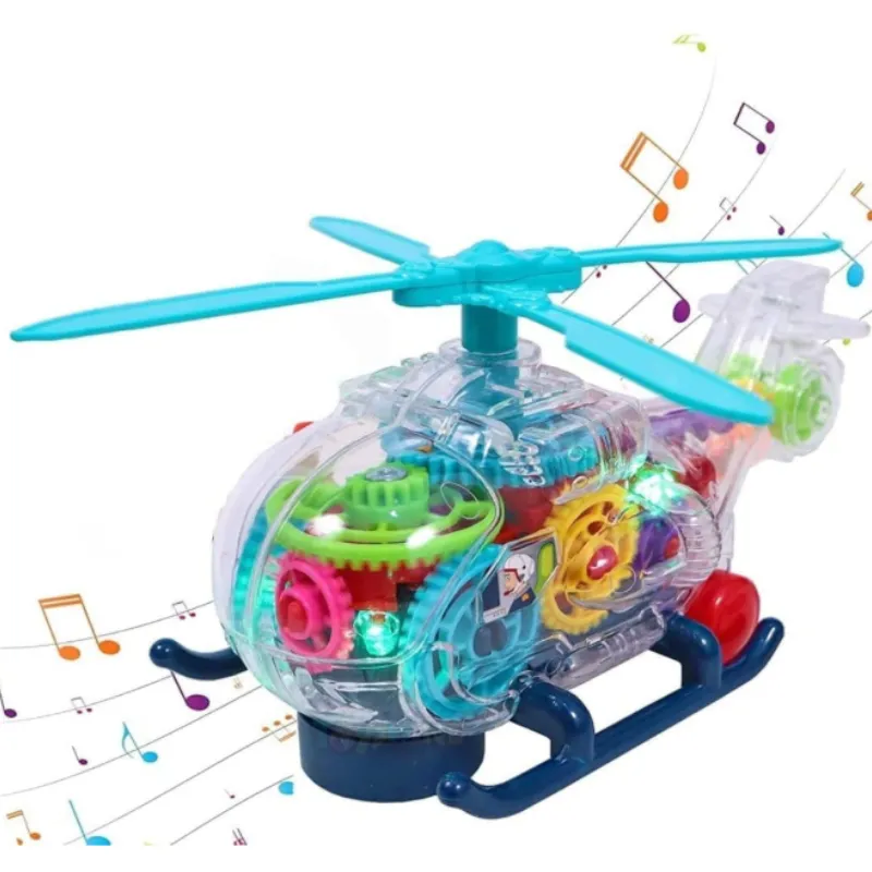 Premium Transparent Gear Electric Helicopter Toy with Lights & Sound – Battery Operated Moving Helicopter with Universal Action - Buy Online at Alikart
