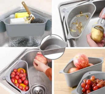 Triangle Shape Sink Drain Storage Rack | Corner Kitchen Sink Strainer Basket & Multipurpose Drain Organizer (Random Color-Pack of 1)