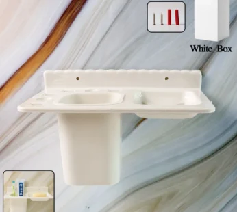 Wall Mounted Toothbrush Holder – 3in1 Multi-Compartment Organizer