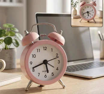 Mini Twin Bell Analog Alarm Clock Vintage Table Desk Loud Ringer (1 Pc)