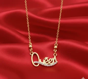 Queen Necklace Gold Plated with AD Stones – Elegant Statement Jewelry