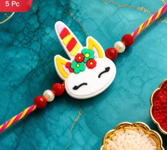 Unicorn Rakhi for Brother Beaded Designer Raksha Bandhan Thread (5pcs)