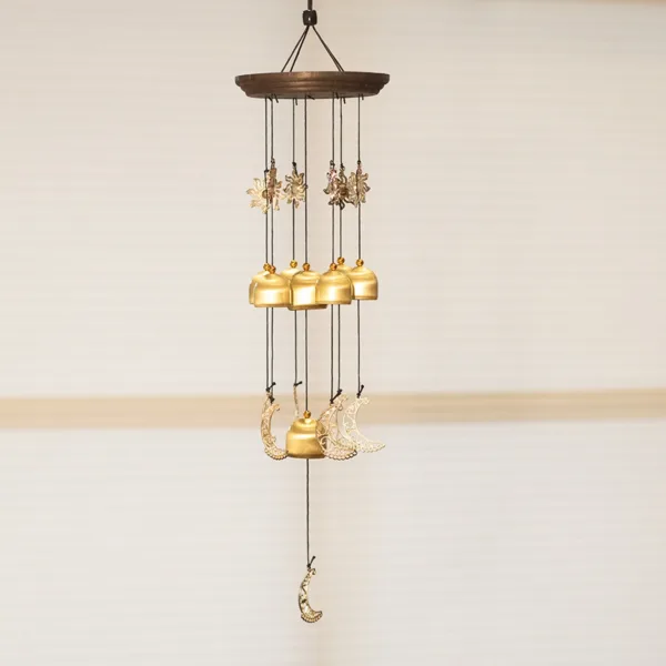 Unique Golden Decorative Wind Chime For Home – 11.5 X 11.5 X 55 Cm