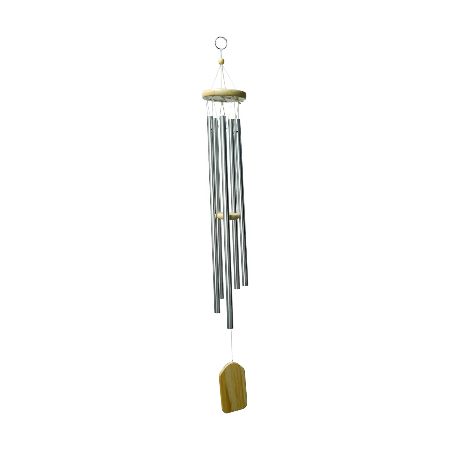 Premium Unique Silver Decorative Wind Chime For Home - 8.5 X 8.5 X 78 Cm - Buy Online at Alikart