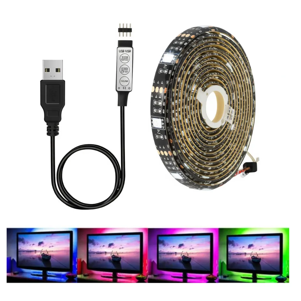Premium 5m LED Light Strip with USB Cable– Flexible RGB Light Tape for Home, Bedroom, Dining Room, Bar & Party Decoration(Random color-Pack 0f 1) - Buy Online at Alikart