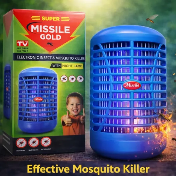 Aimax Missile Gold Electronic Insect & Mosquito Killer with Night Lamp – Electric Fly & Bug Zapper for Home