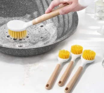 Household Kitchen Long Handle Pot Washing Brush – PP Handle with Nylon Bristles Eco-Friendly Cleaning Brush (Pack of 1)