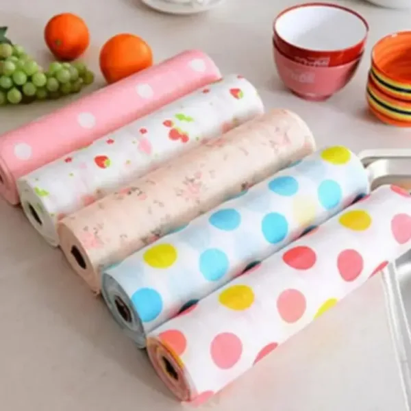 Non-Slip Place Mat Cushion Sheet – Waterproof Anti-Bacterial Cabinet Plastic Foam for Kitchen Drawers (Random Print-Pack of 1 Pc)