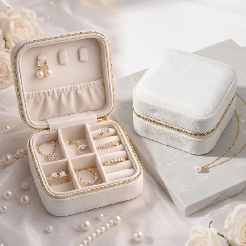 Premium Velvet Mini Jewelry Organizer Travel Case – Compact Jewelry Storage Box for Travel & Daily Use (Random color-Pack of 1) - Buy Online at Alikart
