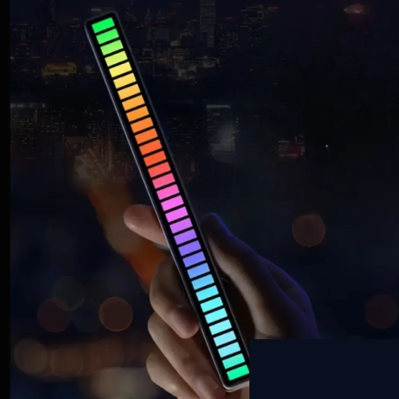 RGB Sound Reactive Music Level Light – LED Audio Spectrum Bar for Room & Desktop Decor - Detailed Feature View 1