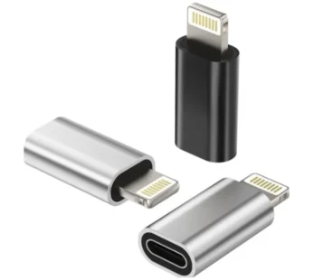 Type-C to Iphone Adapter – USB-C Male to iOS Female Converter for Charging & Sync – 1 PCS (Random Color)