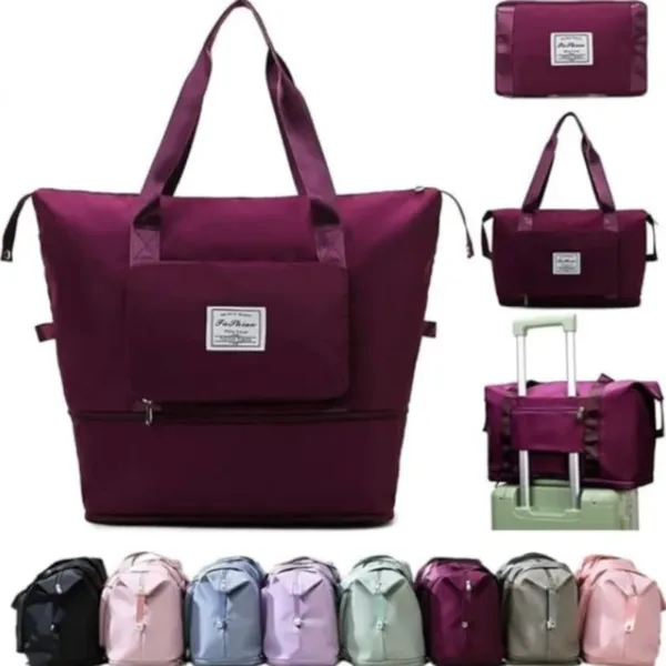 Oxford Fabric Large Capacity Travel Bag – Foldable & Expandable Waterproof Duffel Bag for Travel, Gym, Overnight & Weekend Trips