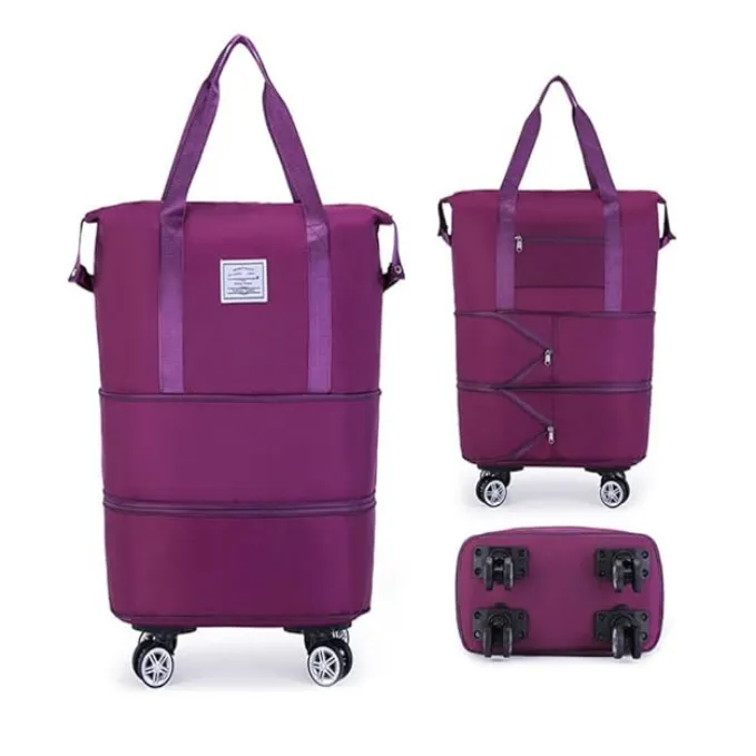 Duffel Trolley Bag with Wheels – Expandable & Foldable Travel Luggage Bag (Lightweight & Durable) - Detailed Feature View 8