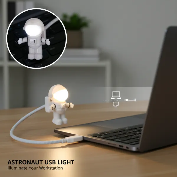 Premium USB Astronaut LED Light – Flexible, Plug & Play Night Lamp for Laptop, PC & Power Bank - Buy Online at Alikart