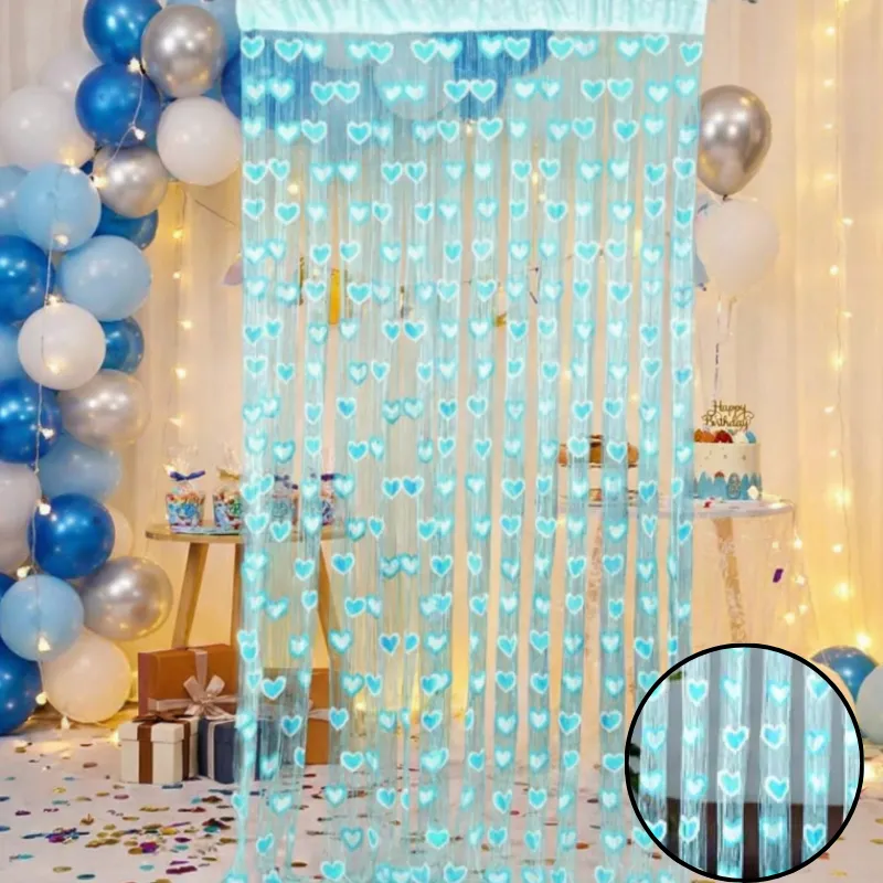 Premium Love-Themed Party Curtain – Romantic Net Backdrop Decoration for Birthday, Anniversary, Proposal & Valentine Events (Random Design-Pack of 1) - Buy Online at Alikart