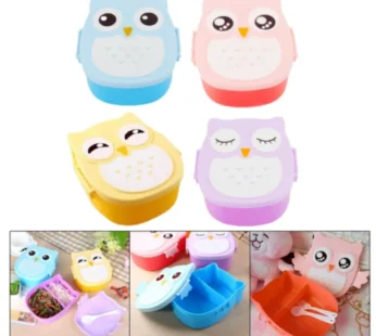 Owl Lunch Box – Cute Cartoon Kids Lunch Box for School & Travel (Random color-Pack of 1)