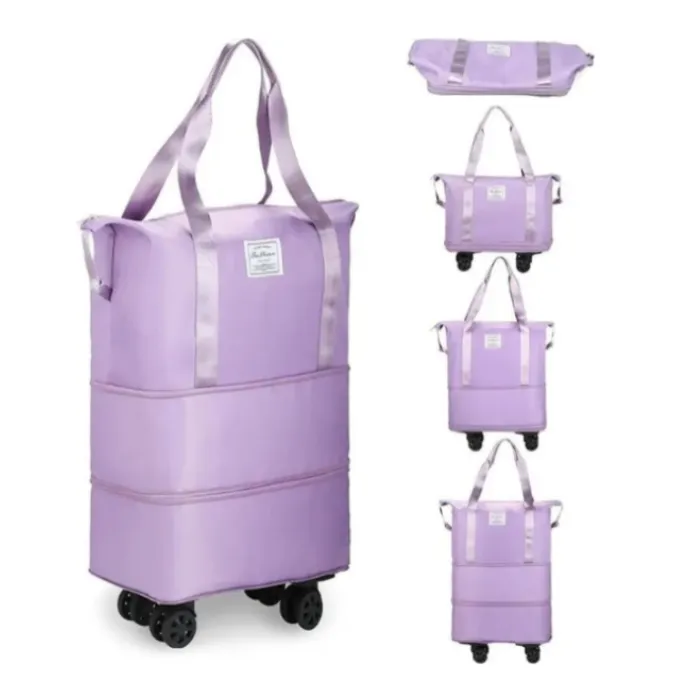 Duffel Trolley Bag with Wheels – Expandable & Foldable Travel Luggage Bag (Lightweight & Durable) - Detailed Feature View 7