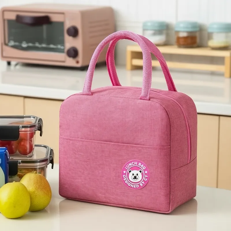 Portable Thermal Lunch Bag – Insulated Food Storage Bag for Office, School & Travel (Random Colour-Pack of 1) - Detailed Feature View 1