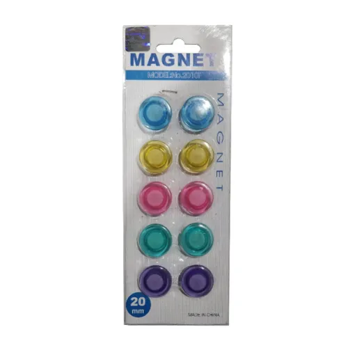 10 pc set Colorful Translucent Magnet Buttons for Fridge, Magnetic White-Boards (20mm) - Detailed Feature View 3