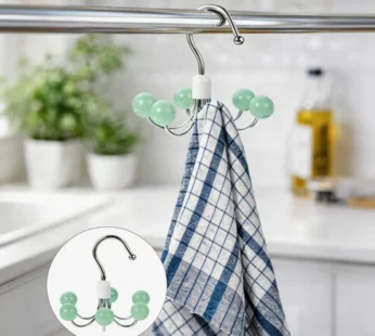Tie Rack Space-Saving Hook – 360° Rotating Belt & Scarf Hanger with 6 Claws for Closet Organization(Random color-Pack of 1)
