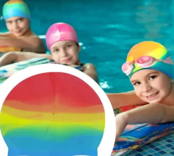Silicone Swimming Cap – Waterproof, Stretchable & Comfortable Swim Cap for Men, Women & Kids (Random color-Pack of 1)