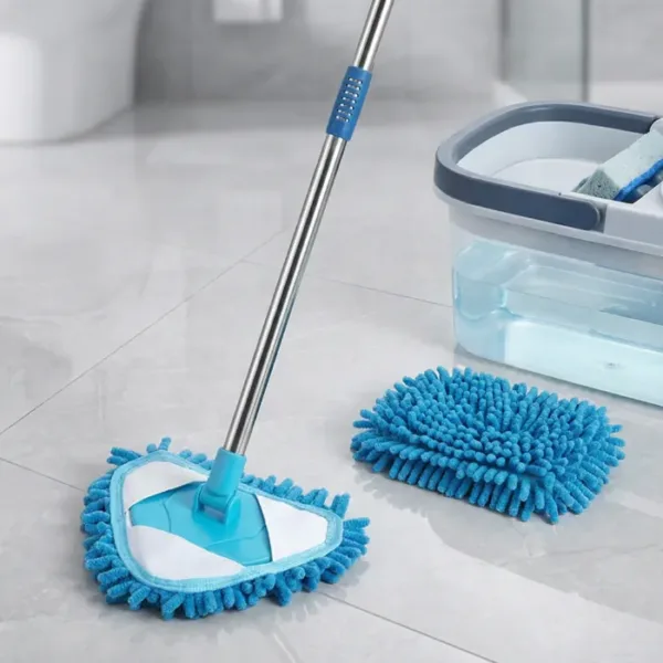 Triangle Ceiling Cleaning Mop with Handle – Microfiber Wall, Ceiling & Corner Cleaning Mop