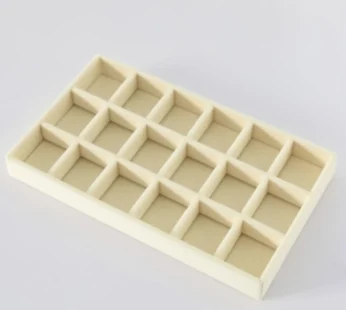 Velvet Jewelry Storage Tray – 18 Slots Earring & Ring Organizer, Stackable Jewelry Display Box(Pack of 1)