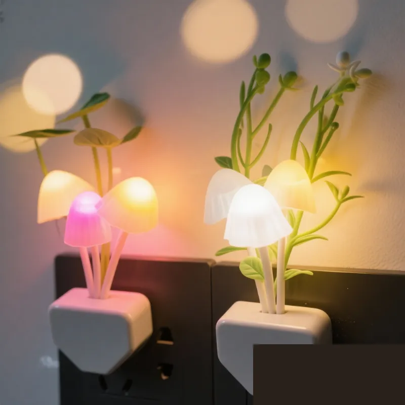 Premium Mushroom Sensor LED Night Light – Auto On/Off Plug-in Lamp for Bedroom, Kids Room & Home Decor - Buy Online at Alikart
