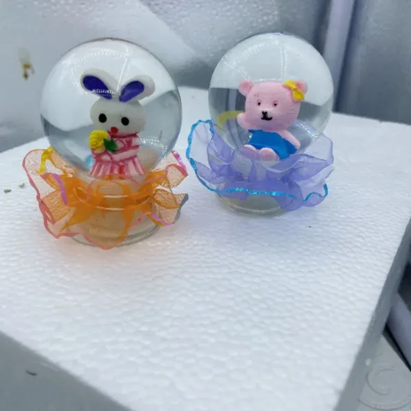 Cartoon Electric Crystal Water Ball – Rotating LED Music Water Globe Toy (Random Design-Pack of 1)