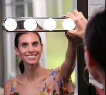 Battery Powered Makeup Light – Studio Glow Super Bright 4 LED Bulbs for Mirror & Vanity