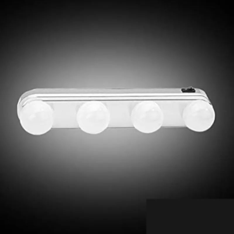 Battery Powered Makeup Light – Studio Glow Super Bright 4 LED Bulbs for Mirror & Vanity - Detailed Feature View 4