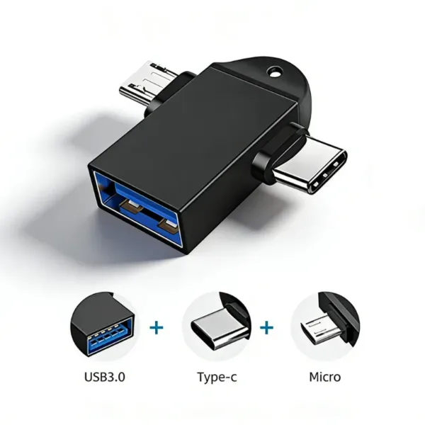 2-in-1 Micro USB & Type-C OTG Adapter – Universal OTG Connector for Fast File/Data Transfer Between Smartphones, Tablets, Computers, Pen Drives