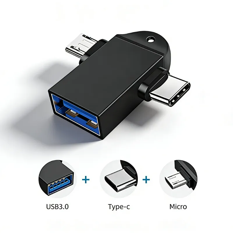 Premium 2-in-1 Micro USB & Type-C OTG Adapter – Universal OTG Connector for Fast File/Data Transfer Between Smartphones, Tablets, Computers, Pen Drives & Hard Disks - Buy Online at Alikart