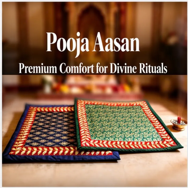 Premium Puja Aasan Mat 80 × 80 cm – Soft Fabric Prayer Mat for Puja & Religious Rituals - Buy Online at Alikart