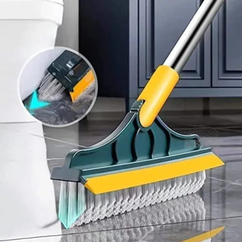 Premium 2 in 1 Tiles Cleaning Brush with Long Handle & Scraper – Multi-Purpose Floor & Wall Cleaning Tool - Buy Online at Alikart