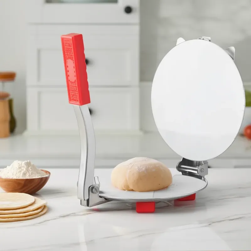 Heavy Quality Stainless Steel Puri Maker Press (6.5-Inch Dia) – Manual Roti Press with Handle | Papad, Khakhra & Chapati Maker - Detailed Feature View 1