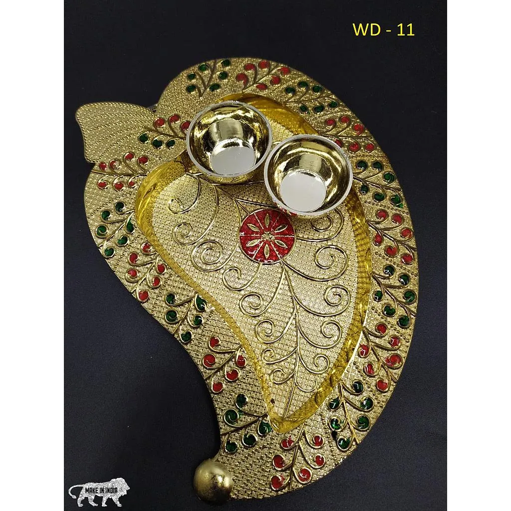 Premium [VKC-11] Pooja Leaf Thali (18 x 12 cm) - Buy Online at Alikart
