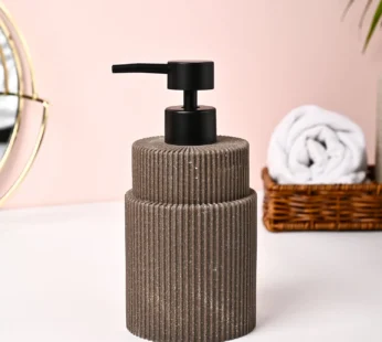 VON CASA Brown Polyresin Soap Dispenser – 410ml