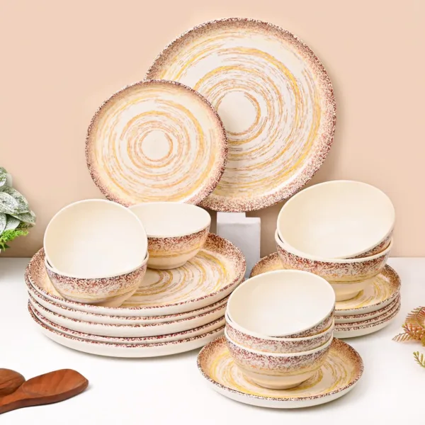 VON CASA Cream Dreams Spiral Dinner Set – 20 Pcs
