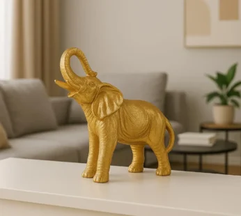 VON CASA Golden Embossed Elephant Figurine