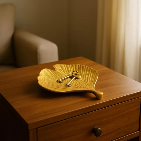 VON CASA Golden Ribbed Platter