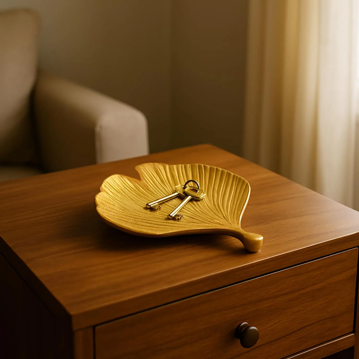 Premium VON CASA Golden Ribbed Platter - Buy Online at Alikart