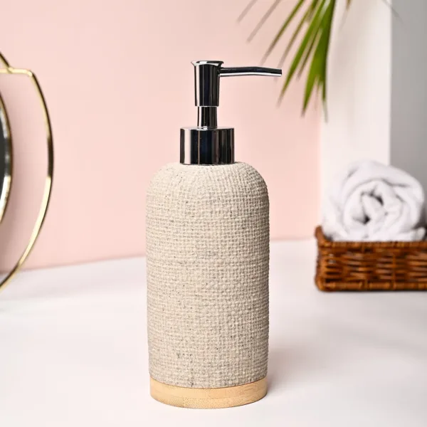 VON CASA Off-White Polyresin Soap Dispenser – 310ml