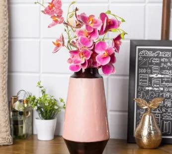 VON CASA Pink Bud Shape Vase (Pink Enamel)