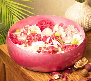 VON CASA Pink Decorative Bowl (Peach Enamel)