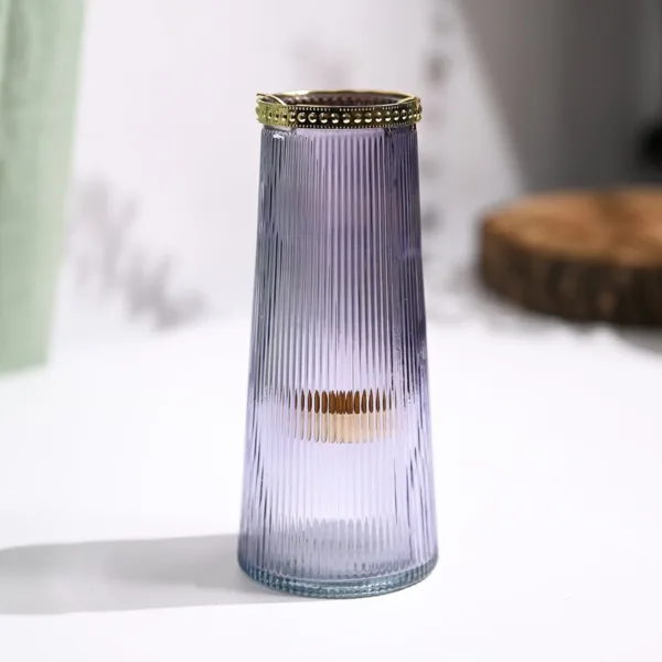 VON CASA Purple Cone Glass T-Light Holder